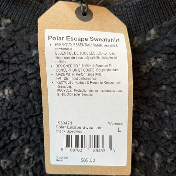 NWT Prana Polar Escape boulce fuzzy Sweatshirt size Large and reversible - Picture 6 of 10
